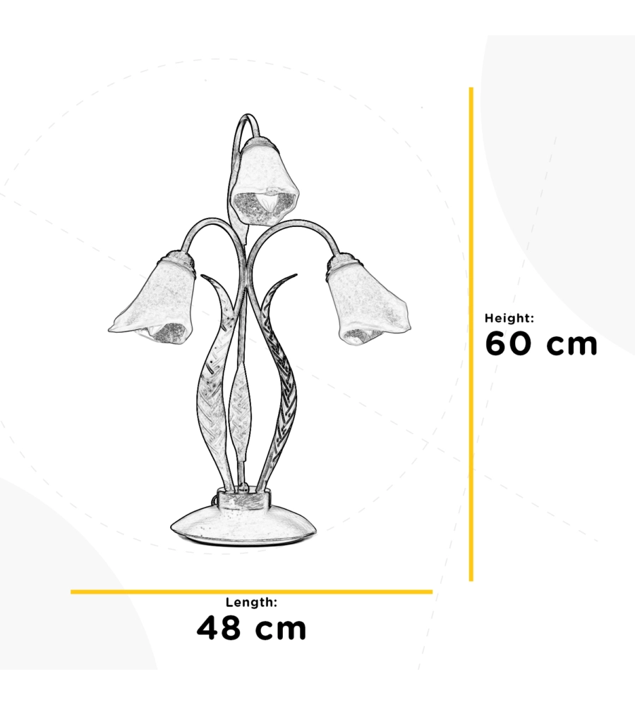 LAMPADA DA TAVOLO 3 LUCI ONLI "ALGA" BRONZO E14